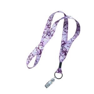 Kyocera Lanyard ID Card Holder Key Chain Purple Multicolor
